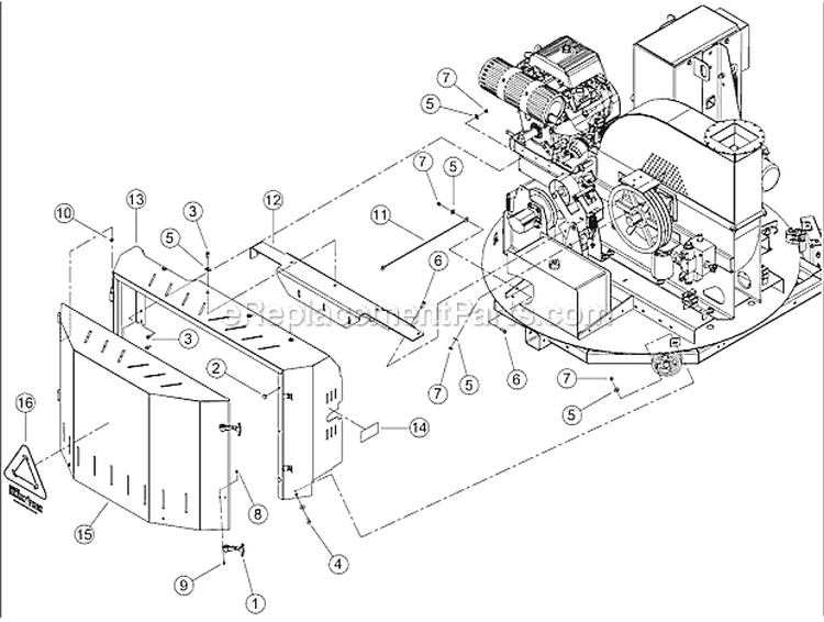Page J Diagram and Parts List for CH8720IH 5VJAA0016AW002730 Bear Cat Chipper Shredder